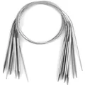 Stricknadeln Set Rundnadeln Edelstahl 8 Stück Silber 80 cm lang