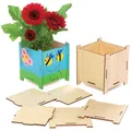 BlumentopfBastelsets aus Holz  4erPack, Bastelsets für Kinder AT883