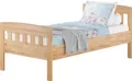 Stabiles Buchen-Einzelbett Seniorenbett in zeitlosem Stil 100x200 mit wählbarem Zubehör V-60.76-10ohne Zubehör