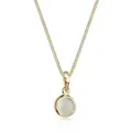 Elli Collierkettchen Klassik Mondstein Edelstein Rund Natur 925 Silber goldfarben 45