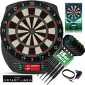 KESSER Elektronische Dartscheibe Profi Set - E Dartboard mit 15 Dartpfeile + 35 Pro Flights 100 Pfeilspitzen + Zubehör Dart für 1 bis 8 Spieler Innovativer elektronisch Dartautomat mit 65 Varianten