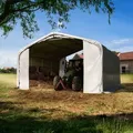 TOOLPORT  6x6m Weideunterstand, PVC-Plane, grau, Erdbefestigung - (6678172)