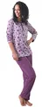 Damen Frottee Pyjama Schlafanzug –Sterne als Motiv - auch in Übergrößen bis Gr. 60/62, Farbe:Beere, Größe2:44/46