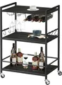 Hoppa! - Servierwagen - Schwarz – Metall und Holz – 60x33x83 cm