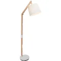 Lightbox Stehlampe, ohne Leuchtmittel, 1 flammig - Stehleuchte mit dekorativem Stoffschirm & Fußschalter weiß