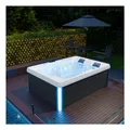 TroniTechnik Outdoor Whirlpool Spa ELBA 210cm x 150cm mit Heizung, Hydromassage, Bluetooth, Farblicht, Abdeckung, Treppe