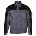 ARTMAS Professional Arbeitsjacke Professionelle Herren-Arbeitsjacke, Winddicht Jacke für den Installateur, Belüftung auf der Rückseite, mit Taschen, leichte, verstärkte Schutz; graue Farbe; (56)