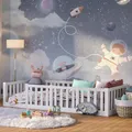 Bellabino Tapi Bett 90x200 cm, Kinderbett mit Rausfallschutz, inklusive Lattenrost, Montessori Bodenbett für Jungen und Mädchen aus Kiefer Massivholz, weiß lackiert, Bed