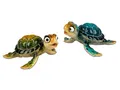 2er Set niedliche Dekofiguren Schildkröten Harry L. 11cm grün + blau Formano