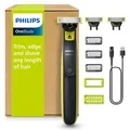 Philips Bartschneider Rasierer Elektrische Körperpflege OneBlade 360 Präzision für Körper und Gesicht - Grau/Limette