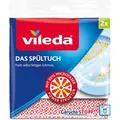 Vileda Spültuch 116363, 34 x 31 cm, aus Baumwolle & Viskose, farbig sortiert, waschbar, 2 Stück