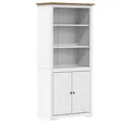 vidaXL Bücherregal Bücherregal BODO Weiß und Braun 80x40x172 cm Massivholz Kiefer