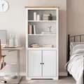 Bücherregal BODO Weiß und Braun 80x40x172 cm Massivholz Kiefer