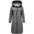 REPUBLIX Winterjacke ELORA Damen Gefütterte Winter Jacke Mantel Parka mit großer Kapuze grau 3XL