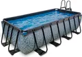 EXIT Stone Rahmenpool 400x200x100cm, Aufstellpool, mit Sandfilteranlage, Rechteckig, Grau