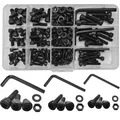 219 Stück M6/M5/M4 Schrauben Muttern Set, 12,9 Gerade Sechskantschrauben Kohl...