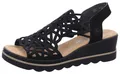 Rieker Damen Sandalette Hochfront mit Strass und Cut-Outs 67465, Größe:40 EU, Farbe:Schwarz
