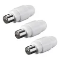 3x Koax Stecker TV SAT Koaxial Antennenstecker Kupplung Schraubbefestigung