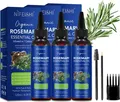 Rosmarinöl mit Rizinusöl Ätherisches Öl für Haarwachstum Kopfhaut Haarpflege Hautpflege, 3x 120ml