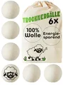 Praknu Trocknerbälle Wolle für Wäschetrockner 6er Set - Weiche, Flauschige Wäsche - 100% Öko Schafwolle - Energie sparen - Ideal für Daunen - Wool Dryer Balls aus Schafwolle