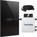 SUNNIVA Balkonkraftwerk 460W mit Hoymiles 400W Wechselrichter inkl.5m Kabel Solarmodule Bifazial Fullblack Glas-Glas