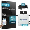 SUNNIVA® 460W Balkonkraftwerk BIFAZIAL FULLBLACK komplett Steckdose HOYMILES 400 Watt Wechselrichter, Komplettset 1x 460W PV Solaranlage Solarmodule