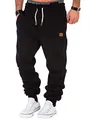 REPUBLIX Herren Sporthose Jogger Jogginghose Sweatpants Trainingshose R-0053 Schwarz S