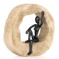 Skulptur Frau posierend Holzdeko Holz-Skulpturen Deko Wohnzimmer aus Holz modern