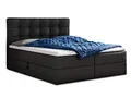 Sofnet Boxspringbett Best mit 2 Bettkästen, Doppelbett mit Bonell-Matratze und Topper, Polsterbett, Bett, Bettgestell, Stilvoll, Schlafzimmer (Schwarz (Inari 100), 140 x 200 cm)