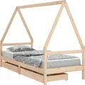 vidaXL Kinderbett mit Schubladen 90x190 cm Massivholz Kiefer