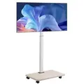 VEVOR rollbarer TV-Ständer TV-Wagen für 812,8-1778 mm TVs bis zu 45 kg, 25° Links-Rechts-Drehung & höhenverstellbare TV-Halterung mit Regal für E
