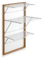 Arredamenti Italia Wäscheleine de Karim Wand, Holz - abschließbar - 16 m ausziehbare Wäscheleine - Kirsche Finish Ar-It el Herz de das Holz