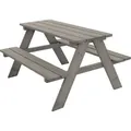 Ml-design Kindersitzgarnitur Für Draußen, Grau, Sitzgruppe Outdoor 2 Bänke Mit Tisch, Garten Kindersitzgruppe Mit 4 Plätzen, Sitzgarnitur Für Kinder Massivholz, Picknicktisch Kinder, Spielsitzgruppe
