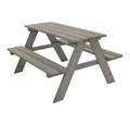 ML-DESIGN Garten-Kindersitzgruppe Kindersitzgarnitur für Draußen, Spielsitzgruppe mit 4 Plätzen, Grau Picknicktisch Sitzgarnitur 2 Bänke mit Tisch Massivholz Outdoor