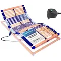 Lattenrost mit Motor Comfort 44® Motor, Schlummerparadies, Kopfteil motorisch verstellbar, Fußteil motorisch verstellbar, 10 Jahre Garantie, Netzfreischaltung, Notabsenkung, SCHULTERFRÄSUNG 100 cm x 190 cm x 8,5 cm