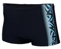 Aquarti Herren Kurze Badehose mit Streifen, Farbe: Schwarz/Blau, Größe: 7XL