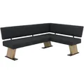 Eckbank - Vintage anthrazit - Federkorb - 203x148 cm