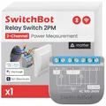 SwitchBot Wlan Schalter 2PM kompatibel mit Alexa/Apple Home/Google Home, Leistungsmessendes Relaisschaltmodul mit integriertem Bluetooth Repeater und Trockenkontakt, Wi-Fi 2,4 GHz (Schalter 2), 16A
