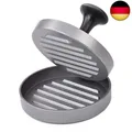 GRÄWE Burgerpresse mit 50 Blatt Backpapier, Hamburgerpresse Set aus Aluguss für