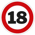 Blechschild 18. Geburtstag rund Verkehrsschild Strassenschild Funschild SR01