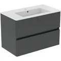 Ideal Standard Möbelpaket Eurovit+ Unterschrank und Waschtisch 81 cm Grau