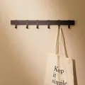 Designfabrik Hamburg Garderobe | Garderobenhaken | Kleiderstange Wandmontage | Garderobenleiste aus Metall | Wandgarderobe mit beweglichen Haken | Modernes Design Schwarz 58 cm