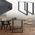 2 Tafelpoten quadratisch 70x72 cm Anthrazit Stahl pulverbeschichtet