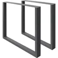 ECD Germany 2x Tischbeine aus Vierkantprofilen 70 x 72 cm Anthrazit aus Stahl