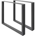 Ecd Germany - 2x Tischbeine Aus Vierkantprofilen, 70 X 72 Cm, Anthrazit, Pulverbeschichtete Stahl, Industriedesign, Metall Tischkufen Tischuntergestell Tischgestell Möbelfüße, Für Esstisch Schreibtisch