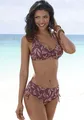 Bügel-Bikini-Top "Apart", mit goldfarbigen Accessoire, Gr. 38 - Cup F, aubergine bedruckt Cup F