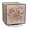 kwmobile Hülle kompatibel mit Thermomix TM5 / TM6 - Küchenmaschine Abdeckhaube - in Dunkelbraun Beige Pink Backleidenschaft