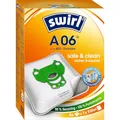 Swirl A 06 EcoPor Staubsaugerbeutel (4 Beutel), reißfeste Staubbeutel für einige AEG, Electrolux, Progress & Volta Staubsauger, 99,9% Filterung von Hausstaub & allergenem Feinstaub