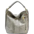 Florence Tasche Kroko-Prägung grau Leder Beuteltasche Shopper OTF162K