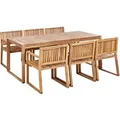 Beliani Gartentisch Set SASSARI II Heller Holzfarbton